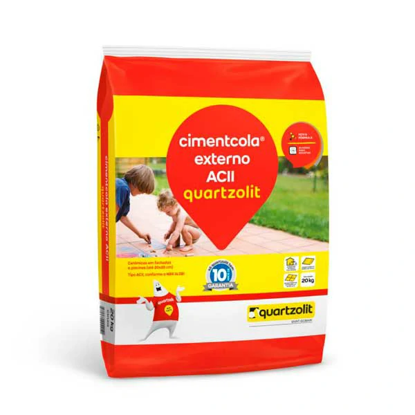 Argamassa Cimentcola Externo ACII Quartzolit 20kg — Argamassa Externa