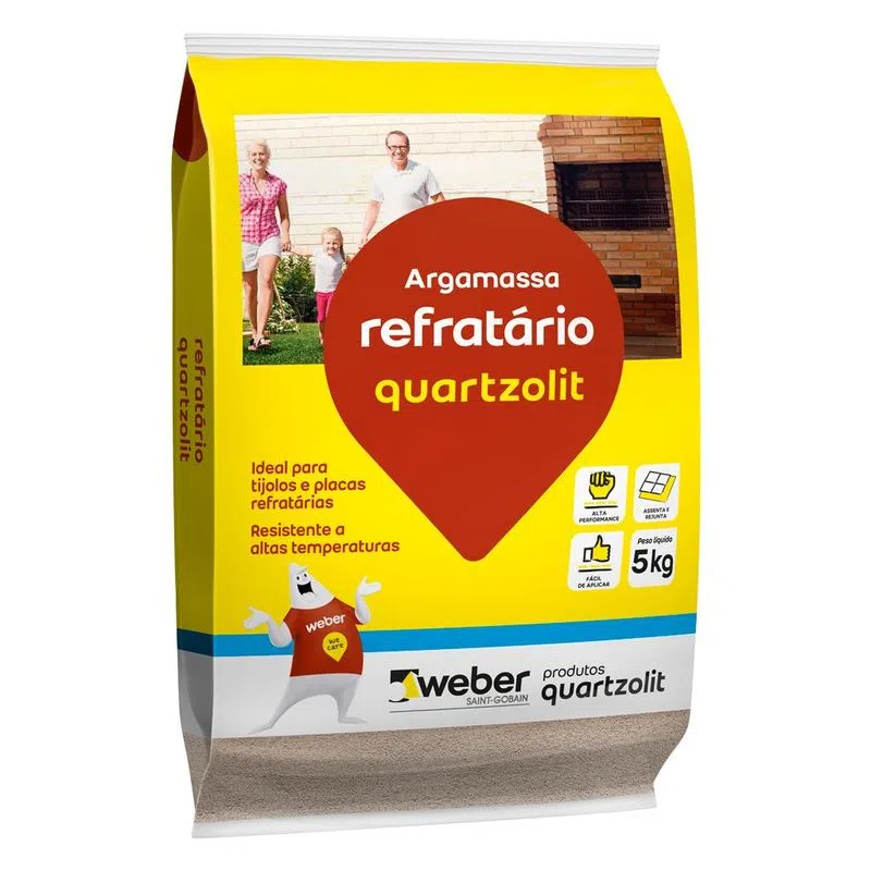 Argamassa Refratária Quartzolit Cinza 5kg — Argamassa Externa