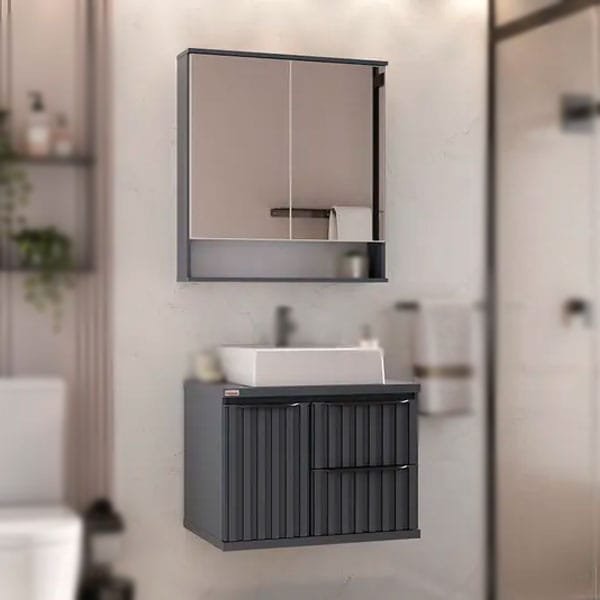 Armário Fabribam 60cm Suspenso Cecília chumbo — Gabinetes e Cubas