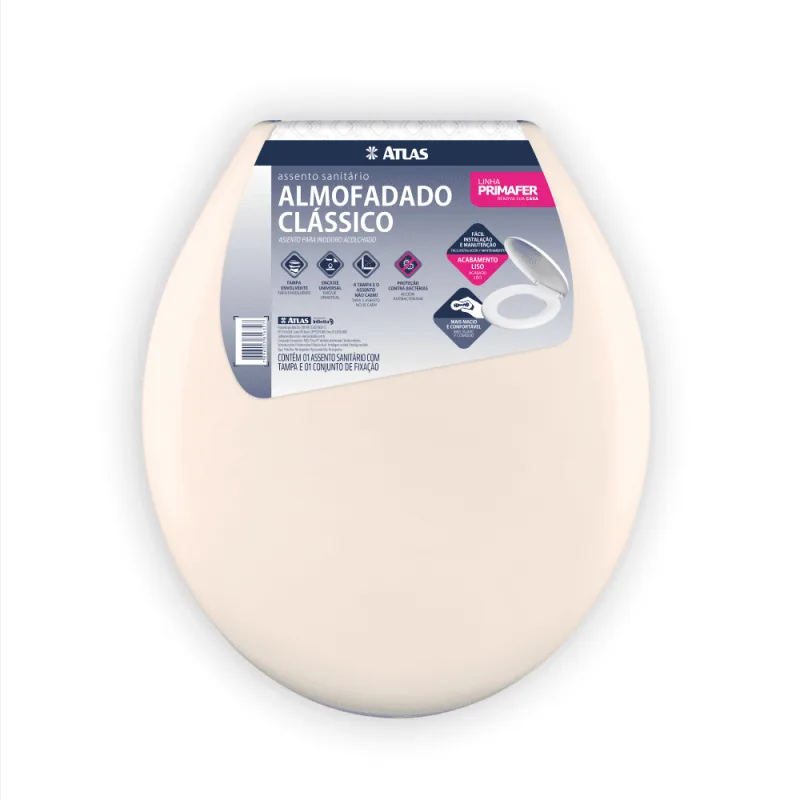 Assento Atlas Almofadado Oval Classic Bege