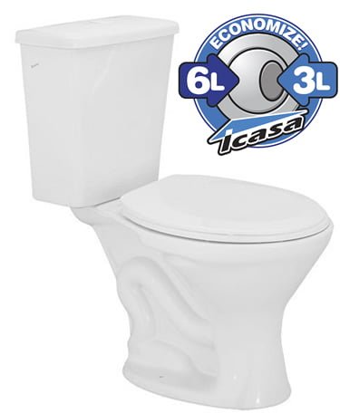 Bacia Icasa Sabará Pop Branca com Caixa Acoplada — Bacia - Vaso Sanitario