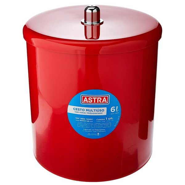 Cesto Multiuso com Tampa 20x25cm Astra — Acessorios Limpeza