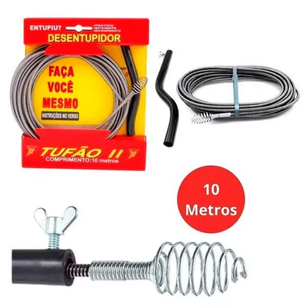 Desentupidor Manual 10mt Tufão — Acessórios Ferramentas