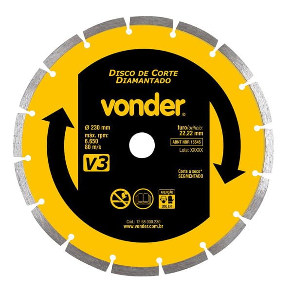 Disco Diamantado 180mm Vonder — Acessórios Ferramentas