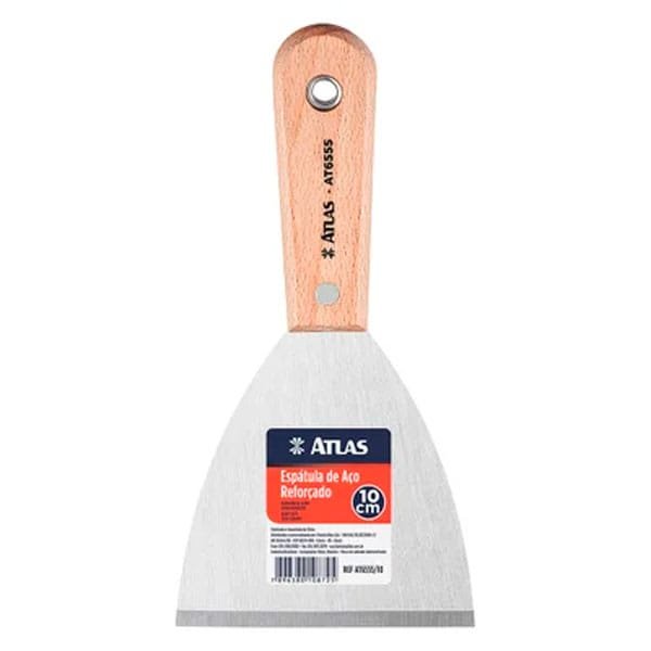 Espátula Atlas 10cm AT6555/10 Aço Reforçado — Acessórios Tintas