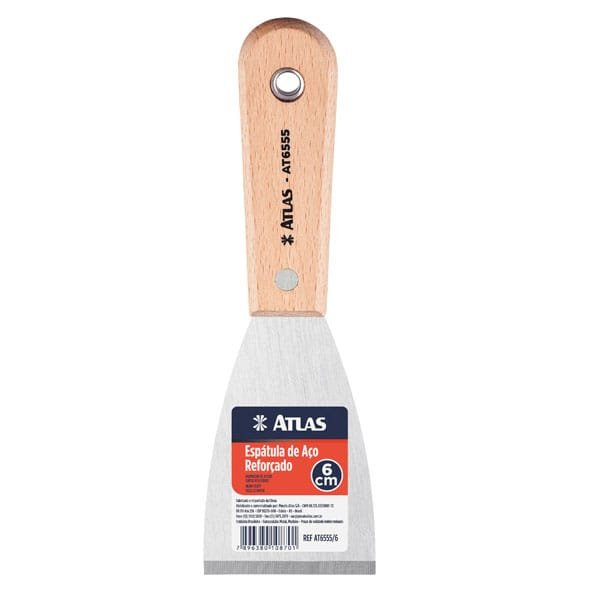 Espátula Atlas 6cm AT6555/6 Aço Reforçado — Acessórios Tintas