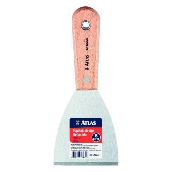 Espátula Atlas 8cm AT6555/8 Aço Reforçado — Acessórios Tintas