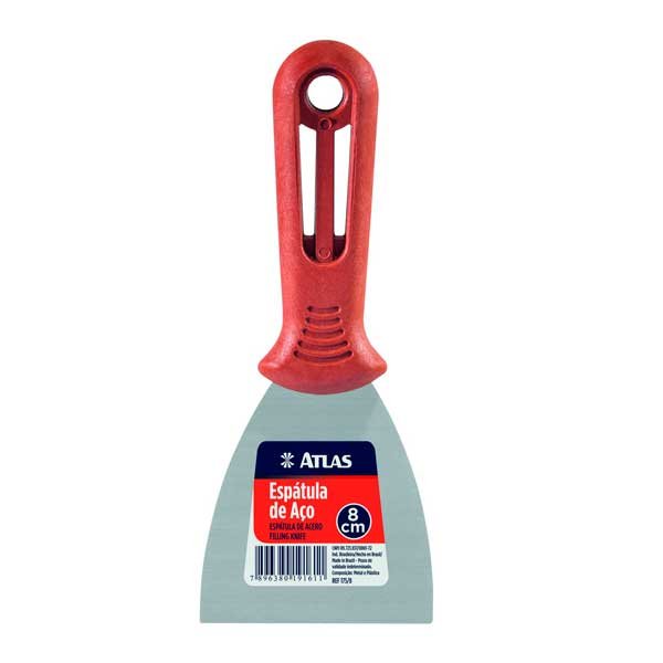 Espátula de Aço Atlas 08cm 175/8 — Acessórios Tintas