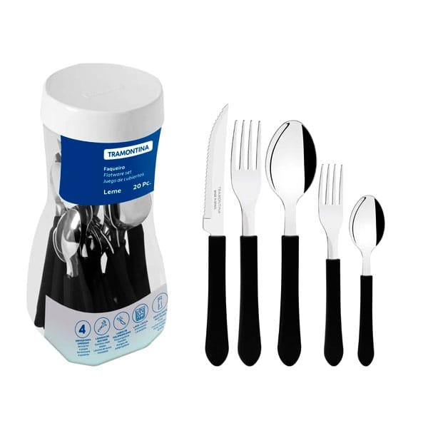 Faqueiro Inox 20 peças Leme Tramontina — Acessórios Banheiro e Cozinha