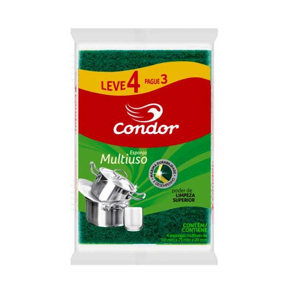 Kit Esponja Multiuso Condor — Acessorios Limpeza