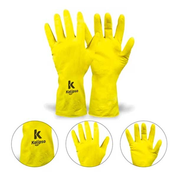 Luva de Látex Kalipso Yeling Amarela — Luvas
