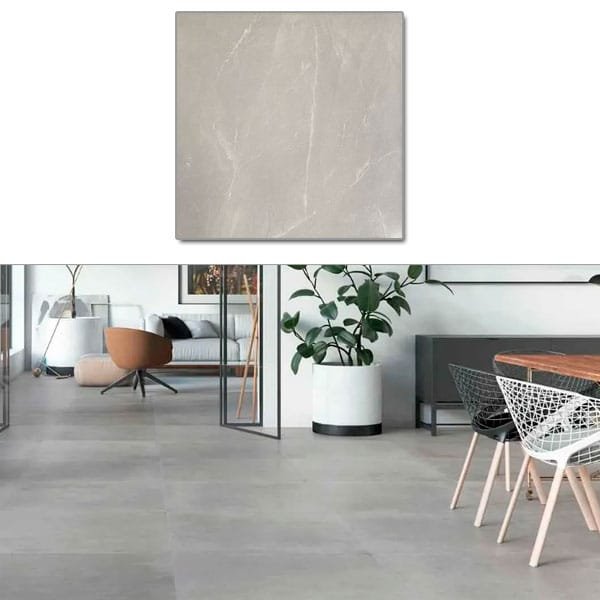 Piso Cerâmico Ceral Algar Cinza Brilhante 43x43 — Pisos
