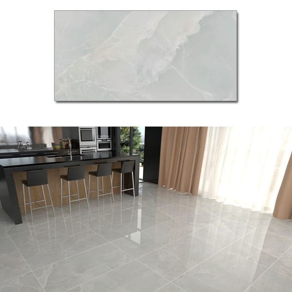 Porcelanato Delta Onyx Blanc Retificado Polido Esmaltado 60x1,20 — Porcelanatos
