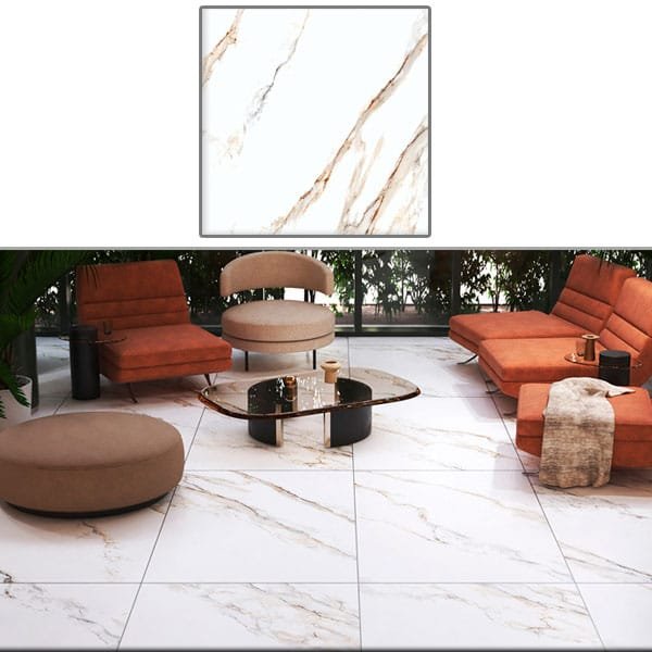 Porcelanato Dharma Oro Retificado Polido 1,20x1,20 cx2,88 — Porcelanatos