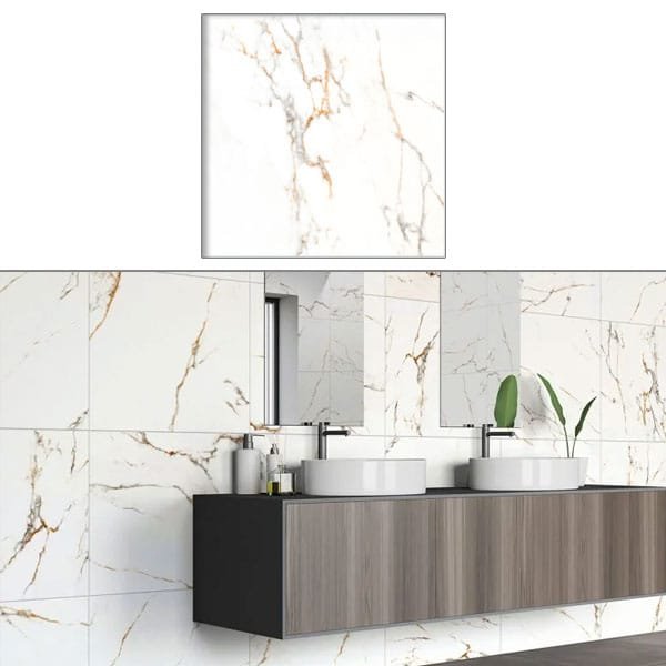 Porcelanato Gaudi Calacata Oro Polida 80x80 PL80 cx2,57 — Porcelanatos