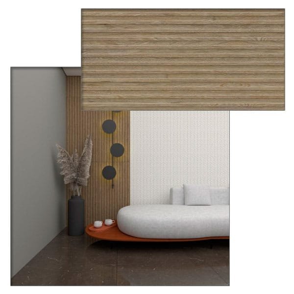 Porcelanato Savane Ripado Freijó Acetinado Retificado 56x1,13 — Porcelanatos