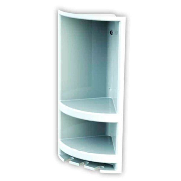Porta Shampoo Canto Duplo Plastico Branco Valeplast — Acessórios Banheiro e Cozinha