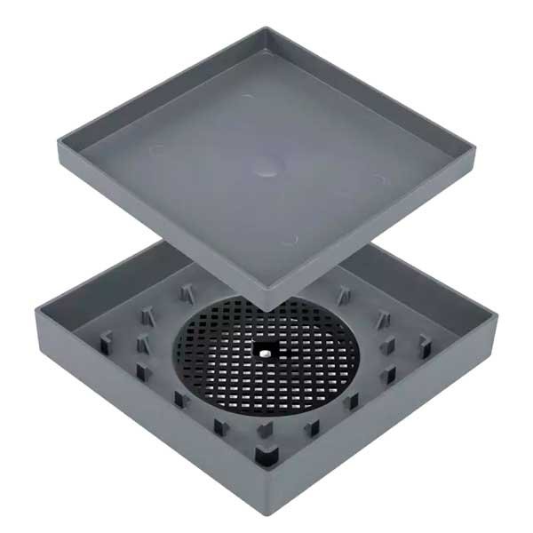 Ralo Oculto 10x10 Cinza — Grelhas e Ralos
