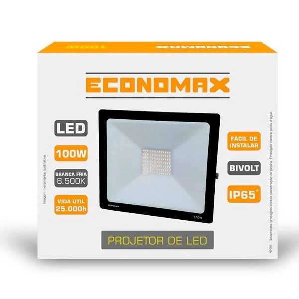 Refletor Led 100w Economax — Lâmpadas e Iluminação