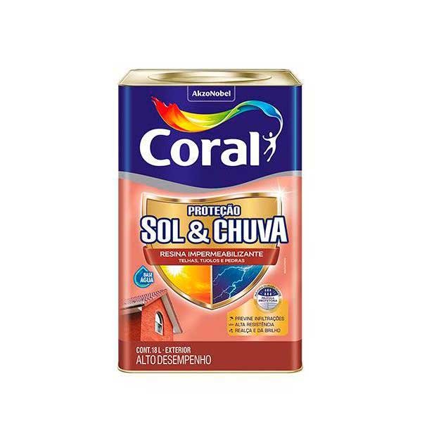 Resina Coral Sol e Chuva Impermeabilizante Cores 18lts — Impermeabilizantes