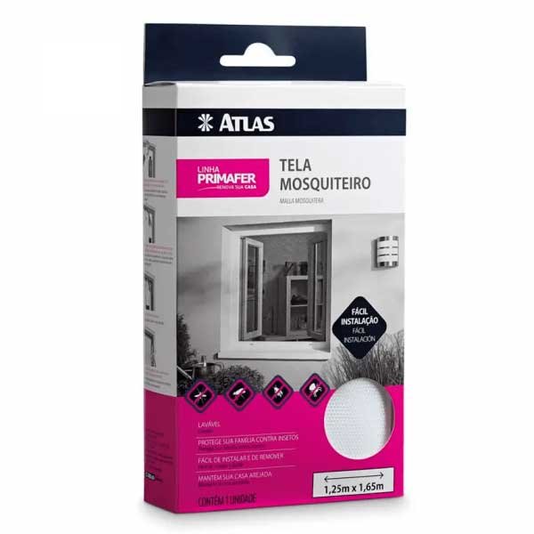 Tela Mosquiteiro Branca Poliester 1,25mt por 1,65mt Atlas — Itens Diversos