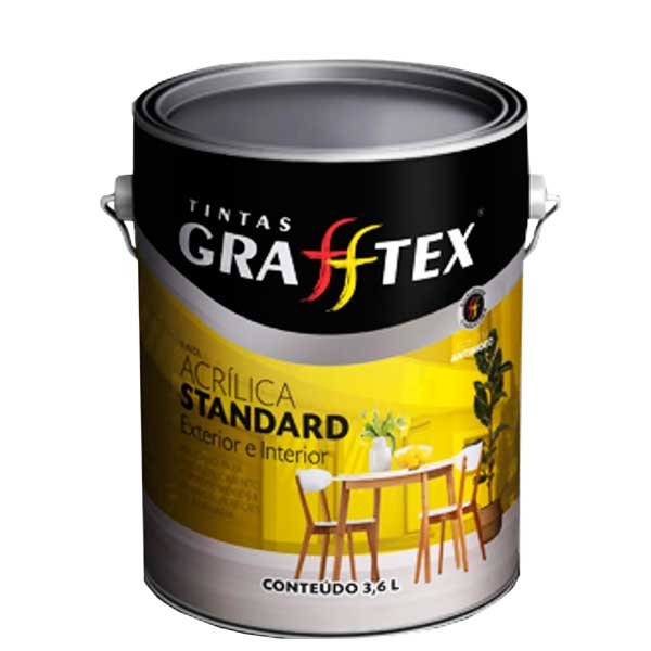 Tinta Acrílica Grafftex Standard Branco 3,6L ( Verificar Cores ) — Tintas