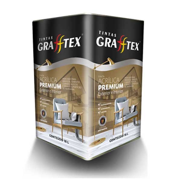 Tinta Acrílica Premium Grafftex 18L Branco Fosco — Tintas