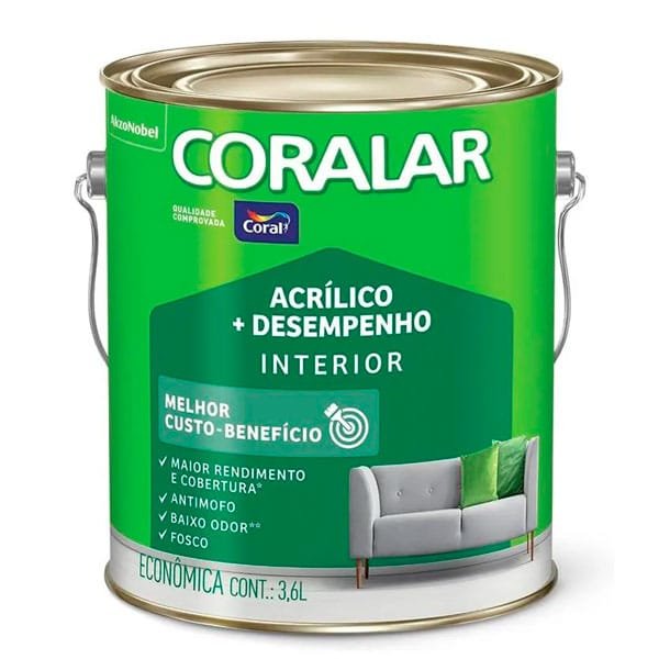 Tinta Coral Acrílica Coralar Branco 3,6L — Tintas