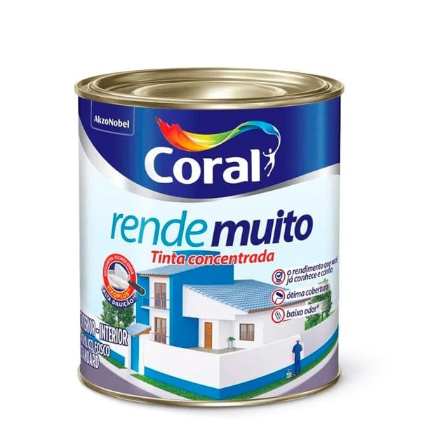 Tinta Coral Acrílica Rende Muito Fosco Branco 900ml — Tintas