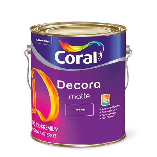 Tinta Coral Acrílico Decora Mate Fosco Branco Neve 3,6L — Tintas
