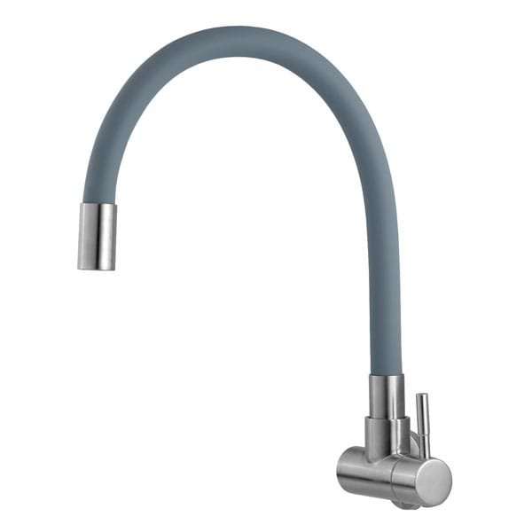 Torneira Rainha 54041 Parede Aço Escovada Bica Flexível 1/4 de volta — Metais