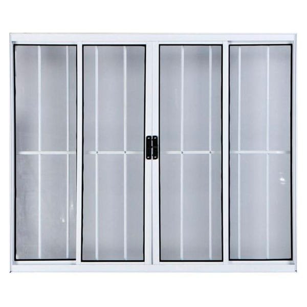 Vitro 150x120 Alumínio Bco com Vidro e Grade Modular JP — Janelas e Venezianas