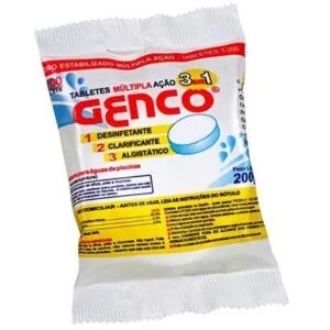 Cloro Estabilizado Genco Tabletes T-200 Ação 3 Em 1 200gr