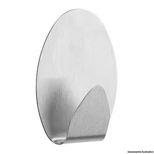Gancho Adesivo de Parede Inox Oval Yazi