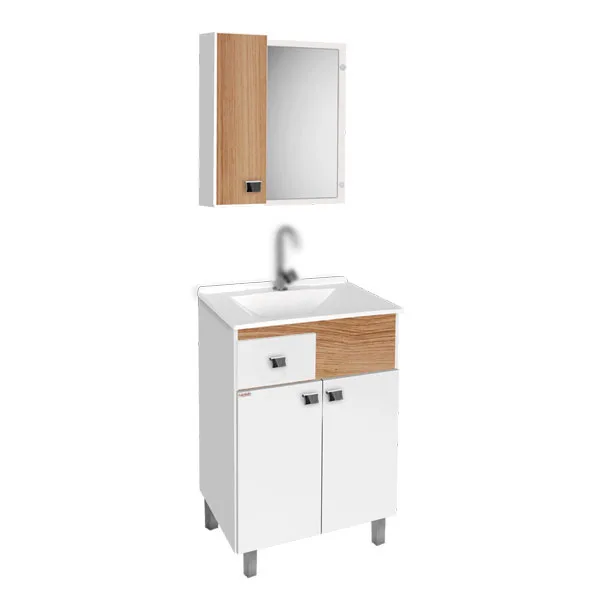 Armário Fabribam 60cm com Pés Pop Branco Carvalho