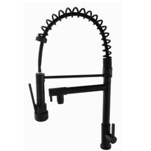 Torneira Rainha 92991 Bancada com 2 Saídas Preta Fosca 1/4 de voltas