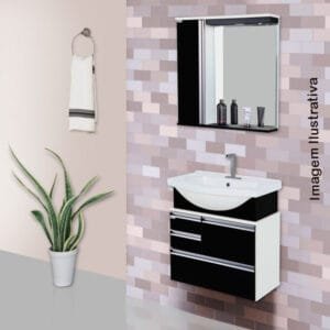 Armário AJR 64cm Suspenso Firenze Preto